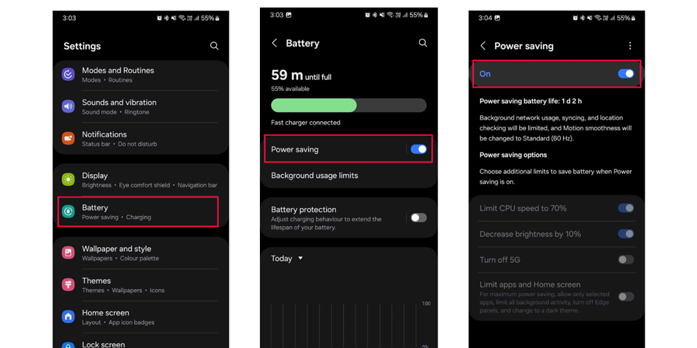 Setting to improve Battery